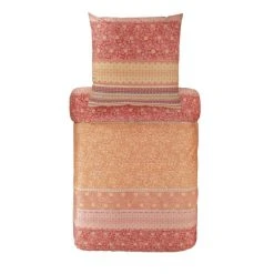 Bassetti Atrani Bettwäsche-Garnitur Aus Mako-Satin - 200x200 / 2x80x80 Cm - V1 - Rot