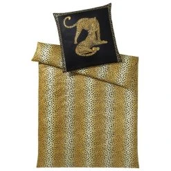 Elegante Gepard Pair Bettwäsche-Garnitur - 135x200 / 80x80 Cm - Dunkelgrau