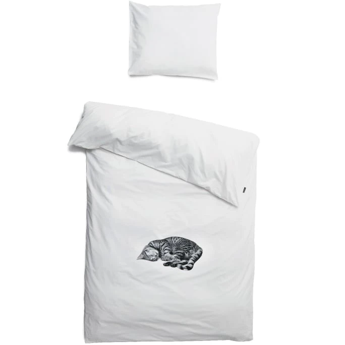 SNURK Ollie Kätzchen Bettwäsche-Set - 135x200 / 80x80 Cm - Weiß Mit Motiv 3 SNURK Ollie Kätzchen Bettwäsche-Set - 135x200 / 80x80 Cm - Weiß Mit Motiv