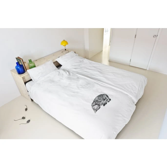 SNURK Ollie Kätzchen Bettwäsche-Set - 135x200 / 80x80 Cm - Weiß Mit Motiv 4 SNURK Ollie Kätzchen Bettwäsche-Set - 135x200 / 80x80 Cm - Weiß Mit Motiv – Bild 2