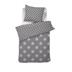 Damai Starville Bettwäsche-Garnitur - 135x200 / 80x80 Cm - Grau