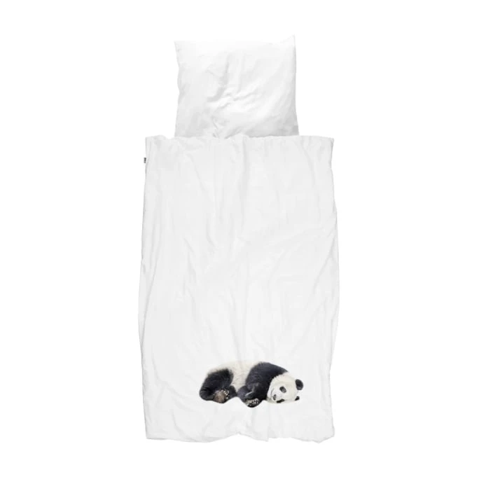 SNURK Lazy Panda Bettwäsche-Set - 155x220 / 80x80 Cm - Weiß 3 SNURK Lazy Panda Bettwäsche-Set - 155x220 / 80x80 Cm - Weiß