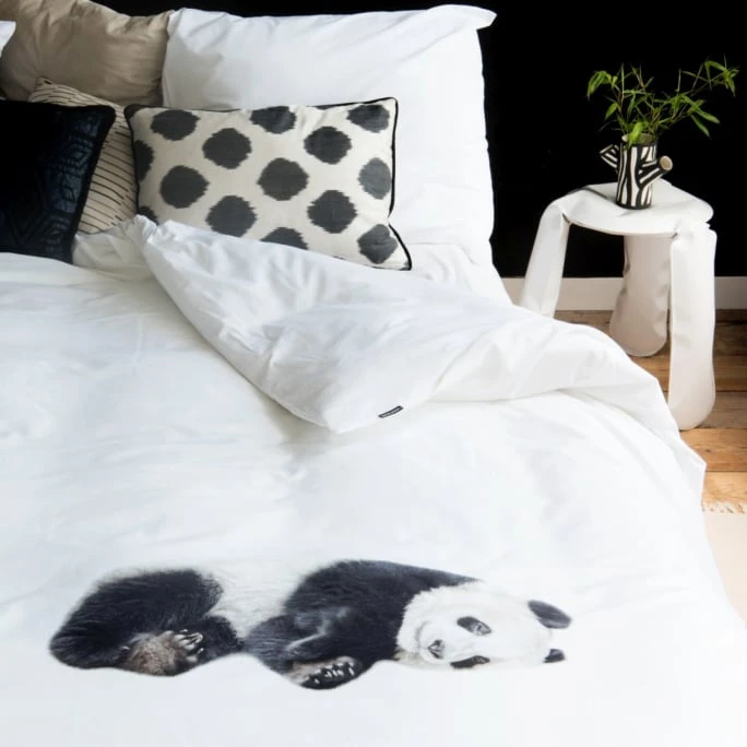 SNURK Lazy Panda Bettwäsche-Set - 155x220 / 80x80 Cm - Weiß 5 SNURK Lazy Panda Bettwäsche-Set - 155x220 / 80x80 Cm - Weiß – Bild 3