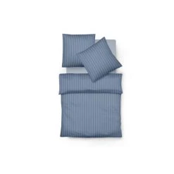 Fleuresse Rubin Bettwäsche-Set Aus Satin - 155x200 / 80x80 Cm - Denim
