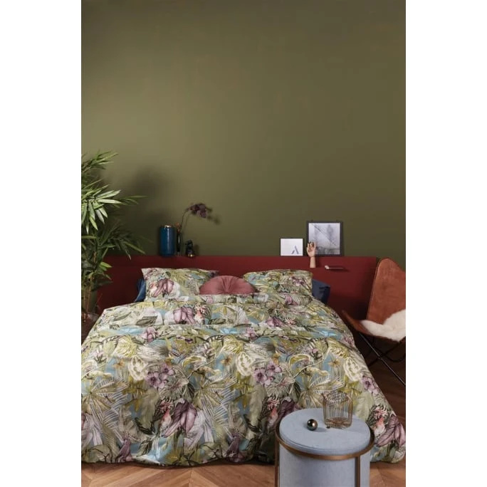 At Home Birds Paradise Bettwäsche-Set - 155x220 / 80x80 Cm - Grün 4 At Home Birds Paradise Bettwäsche-Set - 155x220 / 80x80 Cm - Grün – Bild 2