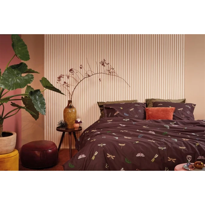 At Home Living World Bettwäsche-Set - 155x220 / 80x80 Cm - Aubergine 5 At Home Living World Bettwäsche-Set - 155x220 / 80x80 Cm - Aubergine – Bild 3