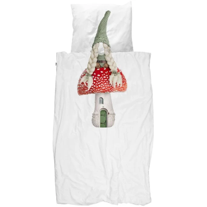 SNURK Gnome Homegirl Bettwäsche-Set - 135x200 / 80x80 Cm - White 3 SNURK Gnome Homegirl Bettwäsche-Set - 135x200 / 80x80 Cm - White