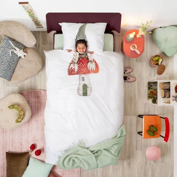 SNURK Gnome Homegirl Bettwäsche-Set - 135x200 / 80x80 Cm - White 4 SNURK Gnome Homegirl Bettwäsche-Set - 135x200 / 80x80 Cm - White – Bild 2