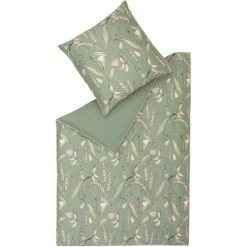 Schöner Wohnen Grainfield Bettwäsche-Set - 135x200 / 80x80 Cm - Salbei