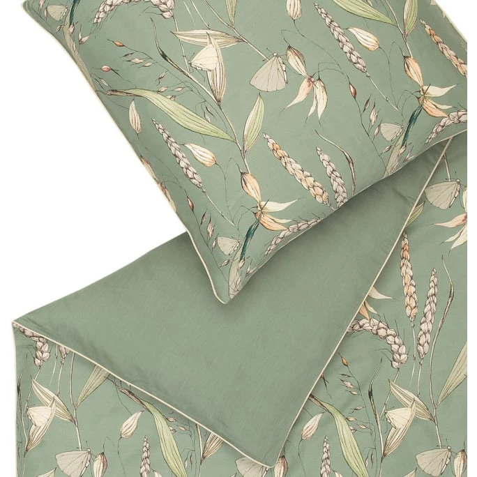 Schöner Wohnen Grainfield Bettwäsche-Set - 135x200 / 80x80 Cm - Salbei 4 Schöner Wohnen Grainfield Bettwäsche-Set - 135x200 / 80x80 Cm - Salbei – Bild 2