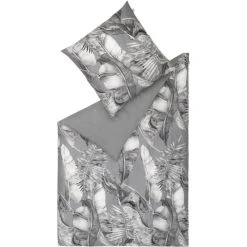 Schöner Wohnen Jungle Mood Bettwäsche-Set - 155x220 / 80x80 Cm - Grau