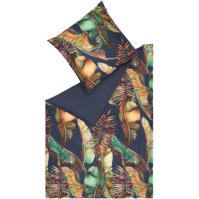 Schöner Wohnen Jungle Leaves Bettwäsche-Set - 135x200 / 80x80 Cm - Marine 3 Schöner Wohnen Jungle Leaves Bettwäsche-Set - 135x200 / 80x80 Cm - Marine