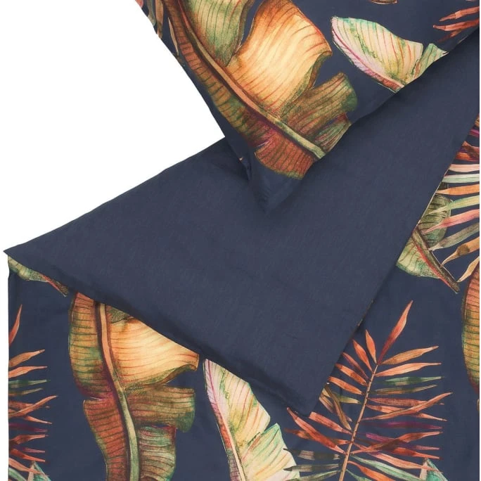 Schöner Wohnen Jungle Leaves Bettwäsche-Set - 135x200 / 80x80 Cm - Marine 4 Schöner Wohnen Jungle Leaves Bettwäsche-Set - 135x200 / 80x80 Cm - Marine – Bild 2
