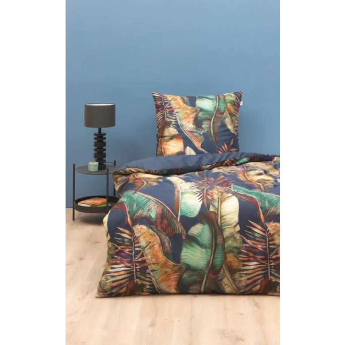 Schöner Wohnen Jungle Leaves Bettwäsche-Set - 135x200 / 80x80 Cm - Marine 5 Schöner Wohnen Jungle Leaves Bettwäsche-Set - 135x200 / 80x80 Cm - Marine – Bild 3