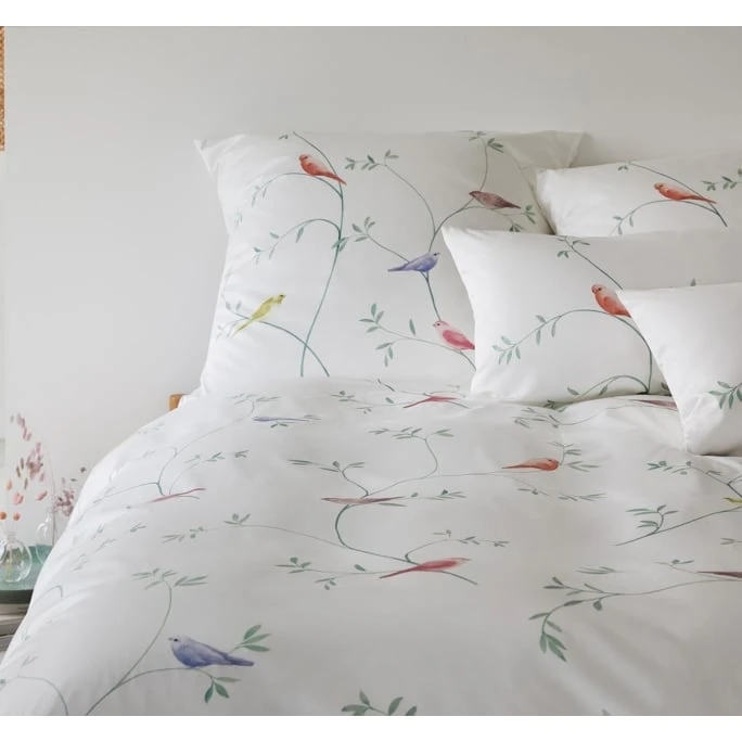 Elegante Garden Love Bettwäsche-Set Aus Seiden-Satin - 135x200 / 80x80 Cm - Weiß 4 Elegante Garden Love Bettwäsche-Set Aus Seiden-Satin - 135x200 / 80x80 Cm - Weiß – Bild 2