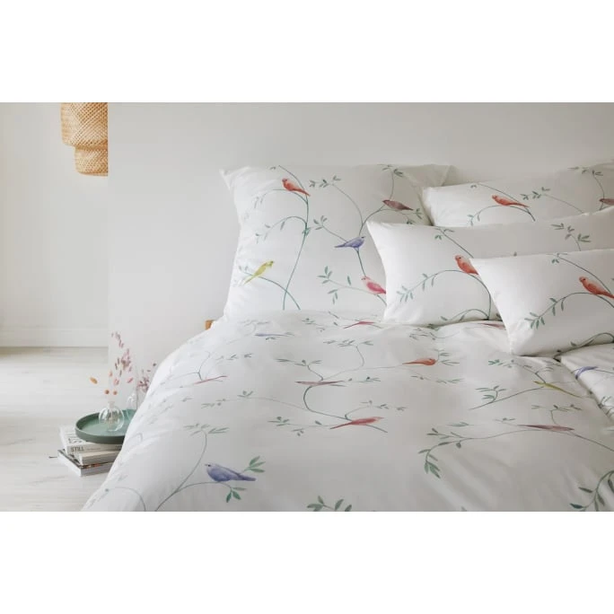 Elegante Garden Love Bettwäsche-Set Aus Seiden-Satin - 135x200 / 80x80 Cm - Weiß 5 Elegante Garden Love Bettwäsche-Set Aus Seiden-Satin - 135x200 / 80x80 Cm - Weiß – Bild 3