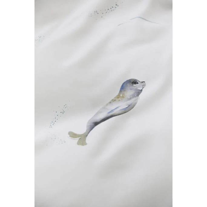 Elegante Seals Bettwäsche-Set Aus Mako-Satin - 135x200 / 80x80 Cm - Weiß 4 Elegante Seals Bettwäsche-Set Aus Mako-Satin - 135x200 / 80x80 Cm - Weiß – Bild 2