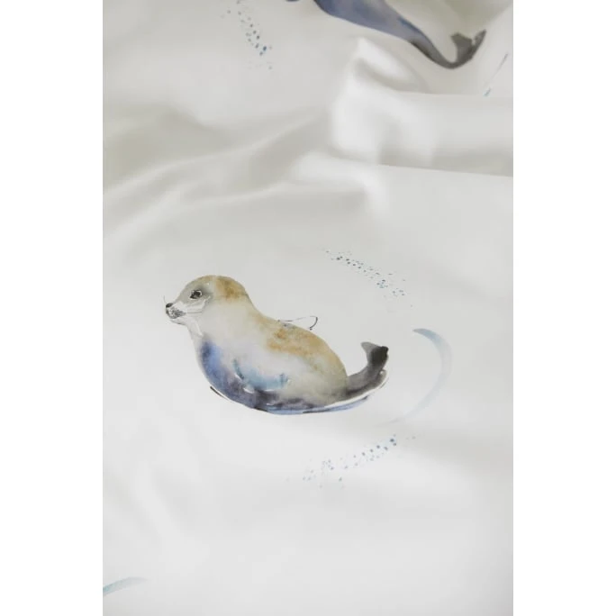 Elegante Seals Bettwäsche-Set Aus Mako-Satin - 135x200 / 80x80 Cm - Weiß 5 Elegante Seals Bettwäsche-Set Aus Mako-Satin - 135x200 / 80x80 Cm - Weiß – Bild 3