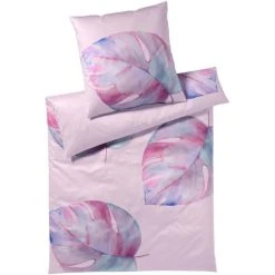 Elegante Splendid Bettwäsche-Set Aus Mako-Satin - 135x200 / 40x80 Cm - Rose