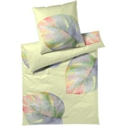 Elegante Splendid Bettwäsche-Set Aus Mako-Satin - 135x200 / 40x80 Cm - Zitrus