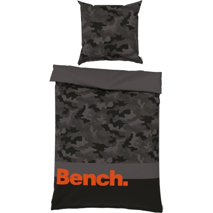 Bench Camouflage Bettwäsche-Set Aus Renforcé-Baumwolle - 155x220 / 80x80 Cm - Dunkelgrau 3 Bench Camouflage Bettwäsche-Set Aus Renforcé-Baumwolle - 155x220 / 80x80 Cm - Dunkelgrau