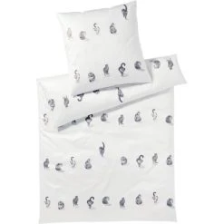 Elegante Streuner Bettwäsche-Set Aus Mako-Satin - 135x200 / 40x80 Cm - Weiß