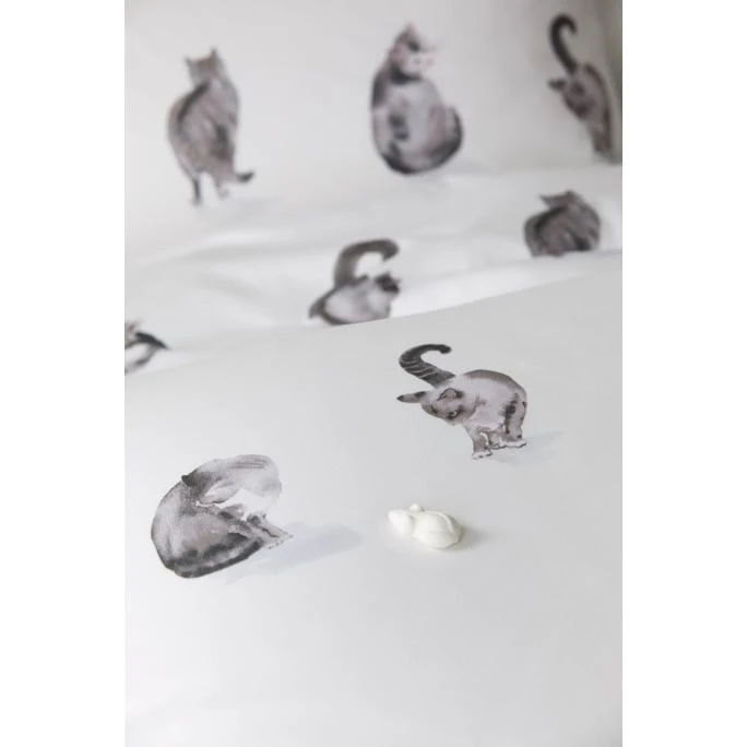 Elegante Streuner Bettwäsche-Set Aus Mako-Satin - 135x200 / 40x80 Cm - Weiß 6 Elegante Streuner Bettwäsche-Set Aus Mako-Satin - 135x200 / 40x80 Cm - Weiß – Bild 4