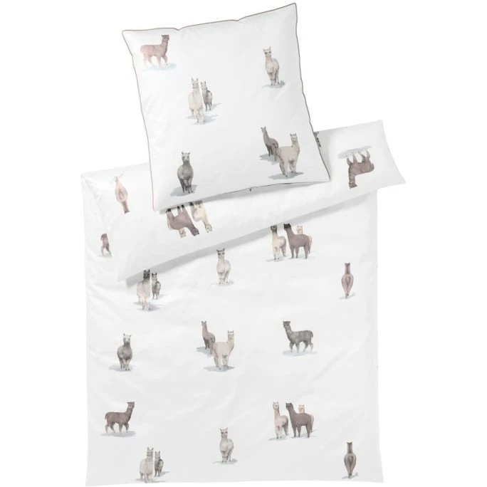 Elegante Alpaka Bettwäsche-Set Aus Mako-Satin - 135x200 / 40x80 Cm - Weiß 3 Elegante Alpaka Bettwäsche-Set Aus Mako-Satin - 135x200 / 40x80 Cm - Weiß