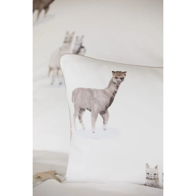 Elegante Alpaka Bettwäsche-Set Aus Mako-Satin - 135x200 / 40x80 Cm - Weiß 5 Elegante Alpaka Bettwäsche-Set Aus Mako-Satin - 135x200 / 40x80 Cm - Weiß – Bild 3