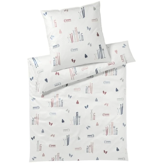 Elegante Winterzauber Bettwäsche-Set Aus Mako-Satin - 135x200 / 40x80 Cm - Purpurrot 3 Elegante Winterzauber Bettwäsche-Set Aus Mako-Satin - 135x200 / 40x80 Cm - Purpurrot