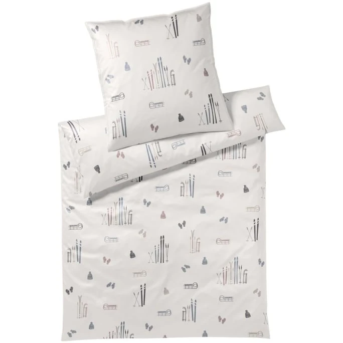 Elegante Winterzauber Bettwäsche-Set Aus Mako-Satin - 135x200 / 40x80 Cm - Taupe 3 Elegante Winterzauber Bettwäsche-Set Aus Mako-Satin - 135x200 / 40x80 Cm - Taupe