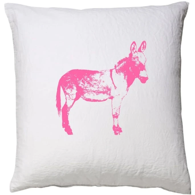 Elegante Esel Bettwäsche-Set Aus Halbleinen - 135x200 / 40x80 Cm - Weiß-pink 4 Elegante Esel Bettwäsche-Set Aus Halbleinen - 135x200 / 40x80 Cm - Weiß-pink – Bild 2