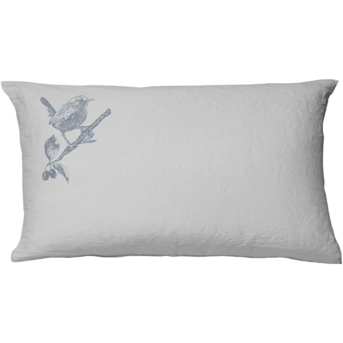 Elegante Zaunkönig Bettwäsche-Set Aus Halbleinen - 135x200 / 40x80 Cm - Graublau 5 Elegante Zaunkönig Bettwäsche-Set Aus Halbleinen - 135x200 / 40x80 Cm - Graublau – Bild 3