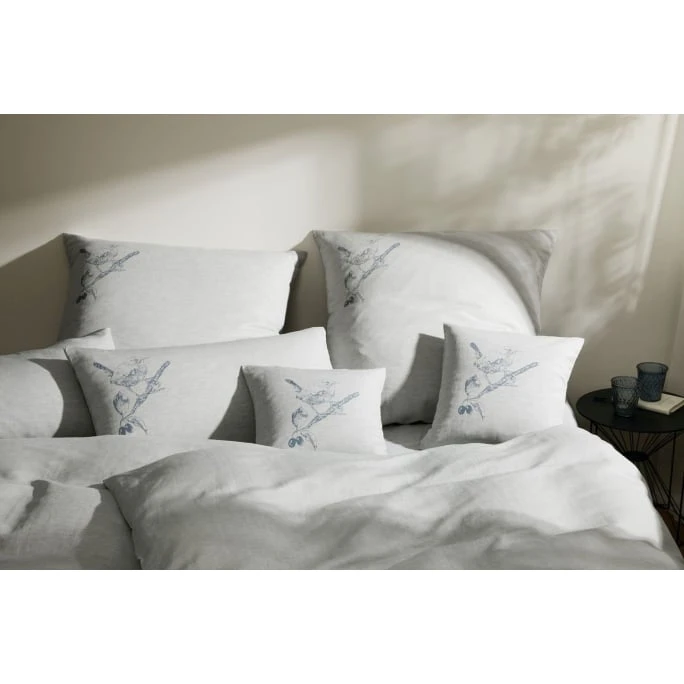 Elegante Zaunkönig Bettwäsche-Set Aus Halbleinen - 135x200 / 40x80 Cm - Graublau 6 Elegante Zaunkönig Bettwäsche-Set Aus Halbleinen - 135x200 / 40x80 Cm - Graublau – Bild 4