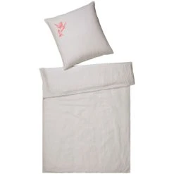 Elegante Zaunkönig Bettwäsche-Set Aus Halbleinen - 135x200 / 40x80 Cm - Kreide-koralle