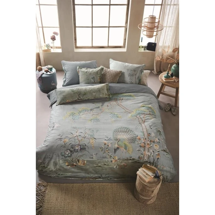 Pip Studio Japonica Bettwäsche-Set Aus Baumwoll-Perkal - 200x200 / 2x80x80 Cm - Blau 4 Pip Studio Japonica Bettwäsche-Set Aus Baumwoll-Perkal - 200x200 / 2x80x80 Cm - Blau – Bild 2