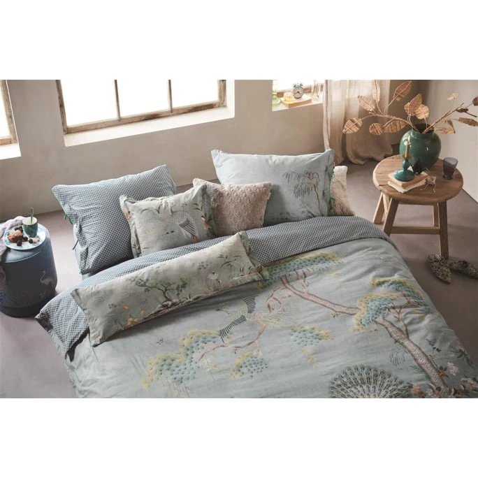 Pip Studio Japonica Bettwäsche-Set Aus Baumwoll-Perkal - 200x200 / 2x80x80 Cm - Blau 5 Pip Studio Japonica Bettwäsche-Set Aus Baumwoll-Perkal - 200x200 / 2x80x80 Cm - Blau – Bild 3