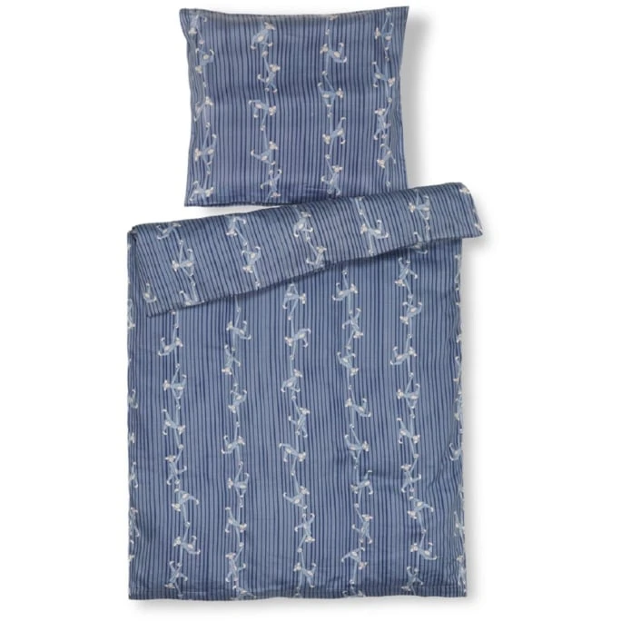 Kay Bojesen Babies Affe Baby Bettwäsche-Set Aus Baumwollsatin - 70x100 / 40x45 Cm - Blau 3 Kay Bojesen Babies Affe Baby Bettwäsche-Set Aus Baumwollsatin - 70x100 / 40x45 Cm - Blau