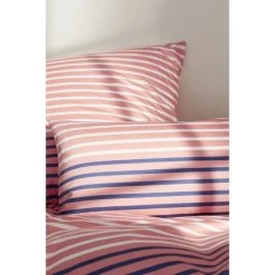 Elegante Seastripe Bettwäsche Aus Mako-Satin - 200x200 / 2x80x80 Cm - Koralle -Moooi Shop unnamed file 188