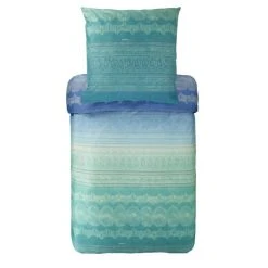 Bassetti Brunelleschi Bettwäsche-Garnitur Aus Mako-Satin - 200x200 / 2x80x80 Cm - V5 - Azur