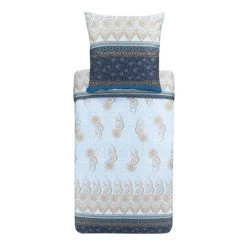Bassetti ORISTANO Bettwäsche-Set Aus Baumwollsatin - 135x200 / 80x80 Cm - B1-blau