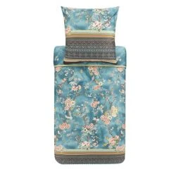 Bassetti PALLANZA Bettwäsche-Set Aus Baumwollsatin - 135x200 / 80x80 Cm - V2-grün