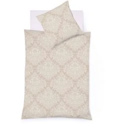 Fleuresse Lech Bettwäsche-Set Aus Flanell - 135x200 / 80x80 Cm - Mandel