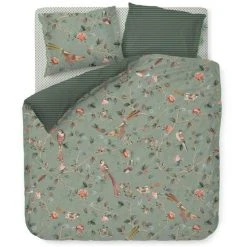Pip Studio Good Nightingale Bettwäsche-Set Aus Baumwoll-Perkal - 200x200 / 2x80x80 Cm - Hellgrün