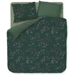 Pip Studio Kawai Flower Bettwäsche-Set Aus Baumwoll-Perkal - 200x200 / 2x80x80 Cm - Dunkelgrün