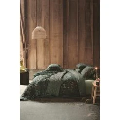 Pip Studio Kawai Flower Bettwäsche-Set Aus Baumwoll-Perkal - 155x220 / 80x80 Cm - Dunkelgrün -Moooi Shop unnamed file 2117