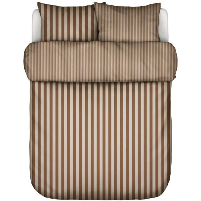 Marc O'Polo Classic Stripe Bettwäsche-Set - 135x200 / 80x80 Cm - Toffee Brown 3 Marc O'Polo Classic Stripe Bettwäsche-Set - 135x200 / 80x80 Cm - Toffee Brown