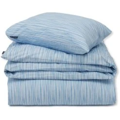 Lexington Striped Popeline Bettwäsche-Set - 135x200 / 80x80 Cm - Blue/white