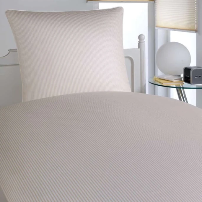 Elegante Hamburger Streifen Bettwäsche - 135x200 / 40x80 Cm - Natur 4 Elegante Hamburger Streifen Bettwäsche - 135x200 / 40x80 Cm - Natur – Bild 2