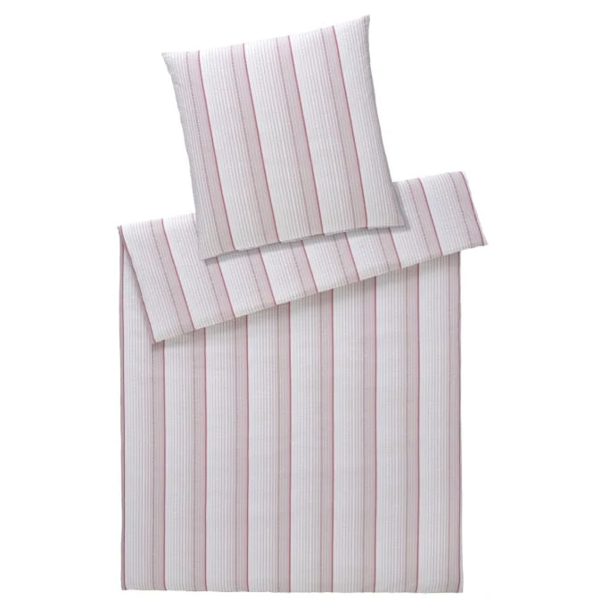 Elegante Shady Seersucker-Bettwäsche - 135x200 / 80x80 Cm - Rouge 3 Elegante Shady Seersucker-Bettwäsche - 135x200 / 80x80 Cm - Rouge